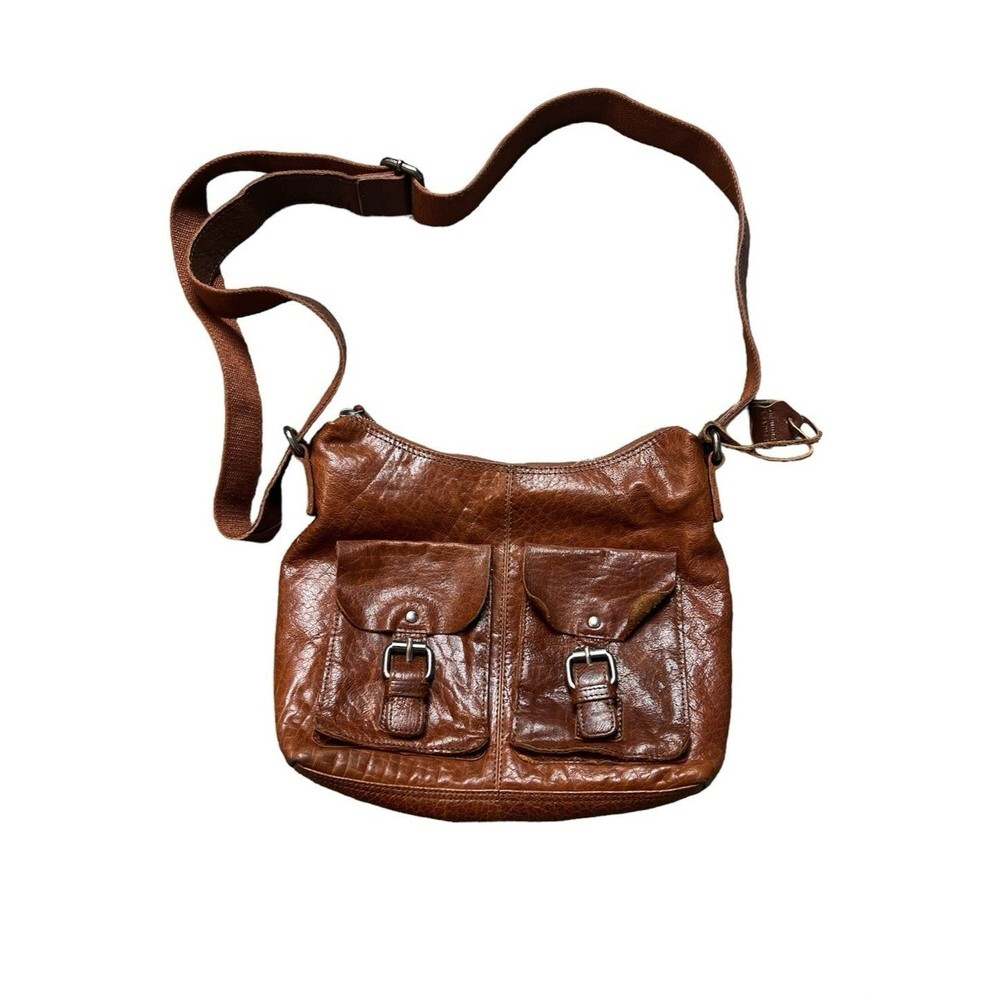 Spikes and sparrow brown leather messenger Crossbody shoulder bag